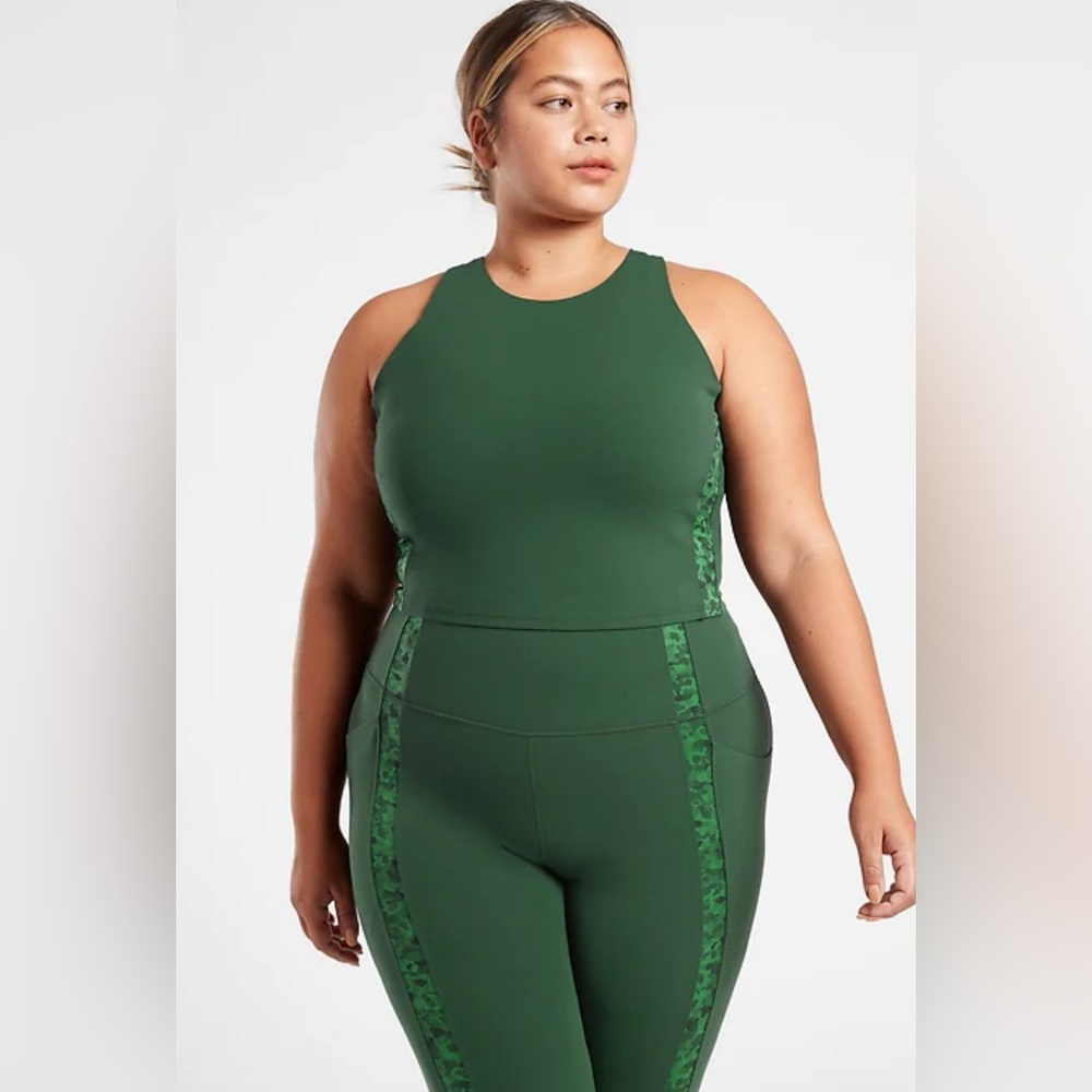 Athleta Forest Green High-Neck Tank